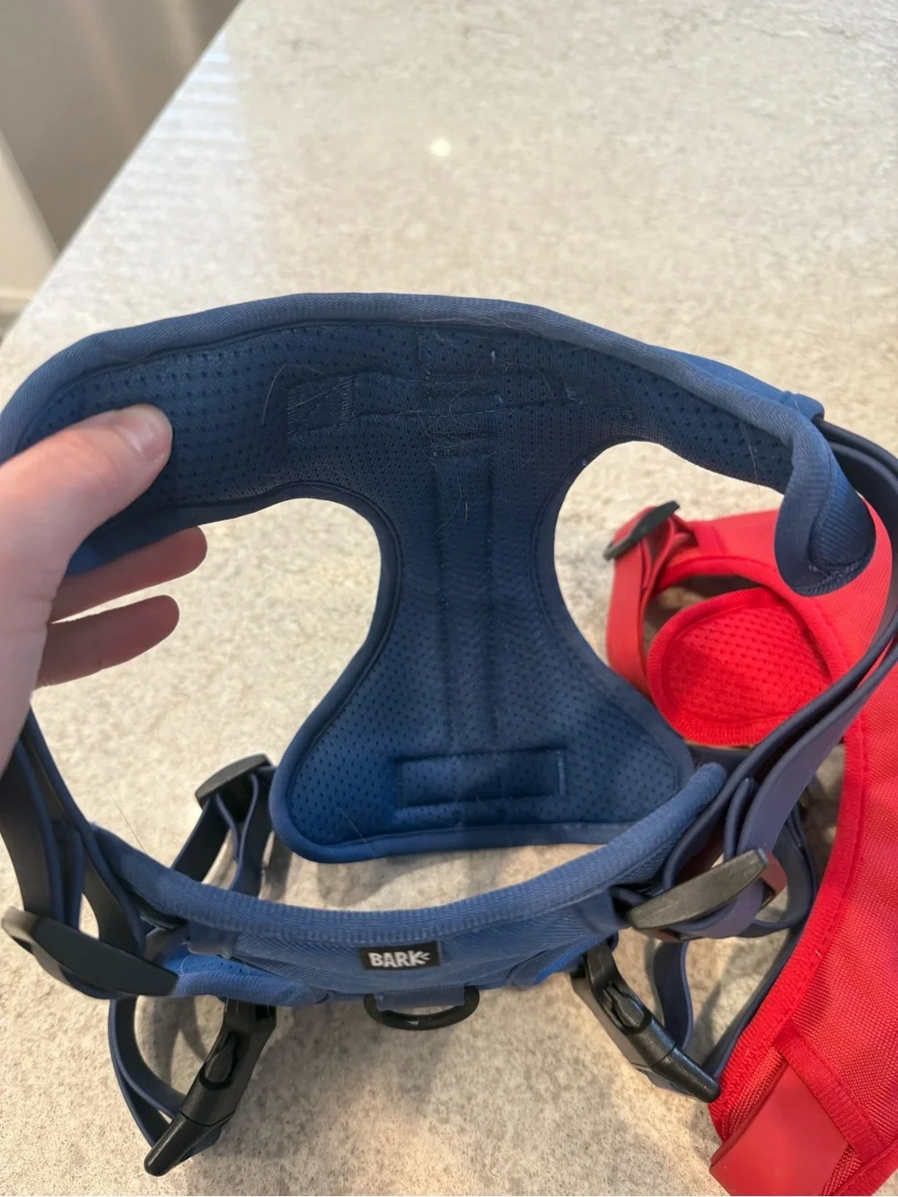 Bark Red & Blue Padded Dog Harness Set - Dual Comfort